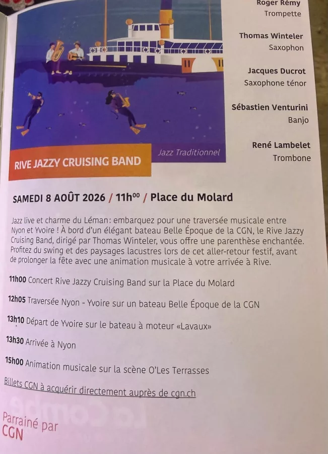 Rive Jazzy Cruising Band – Musical Animation at O'Les Terrasses