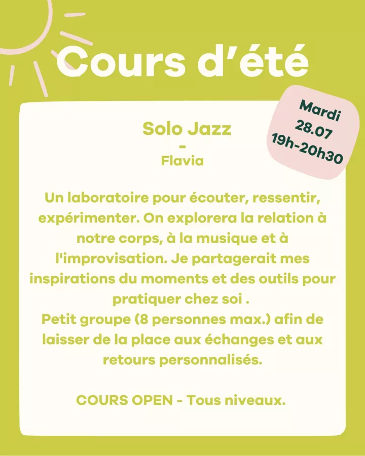 Summer Course - Solo Jazz with Flavia